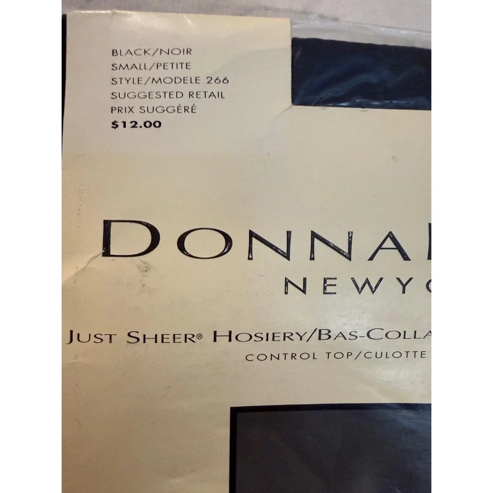 Donna Karan Just Sheer Control Top Pantyhose‎ Black Small Petite